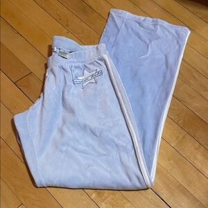 Y2K Kids Light Blue Star-Embroidered Pants